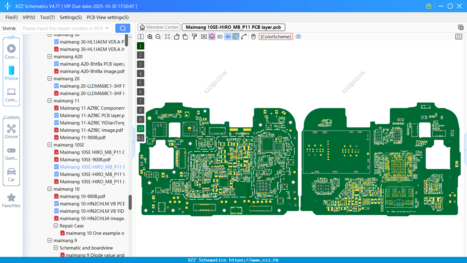 Huawei Maimang 10SE-HIRO_MB_P11 PCB Layer